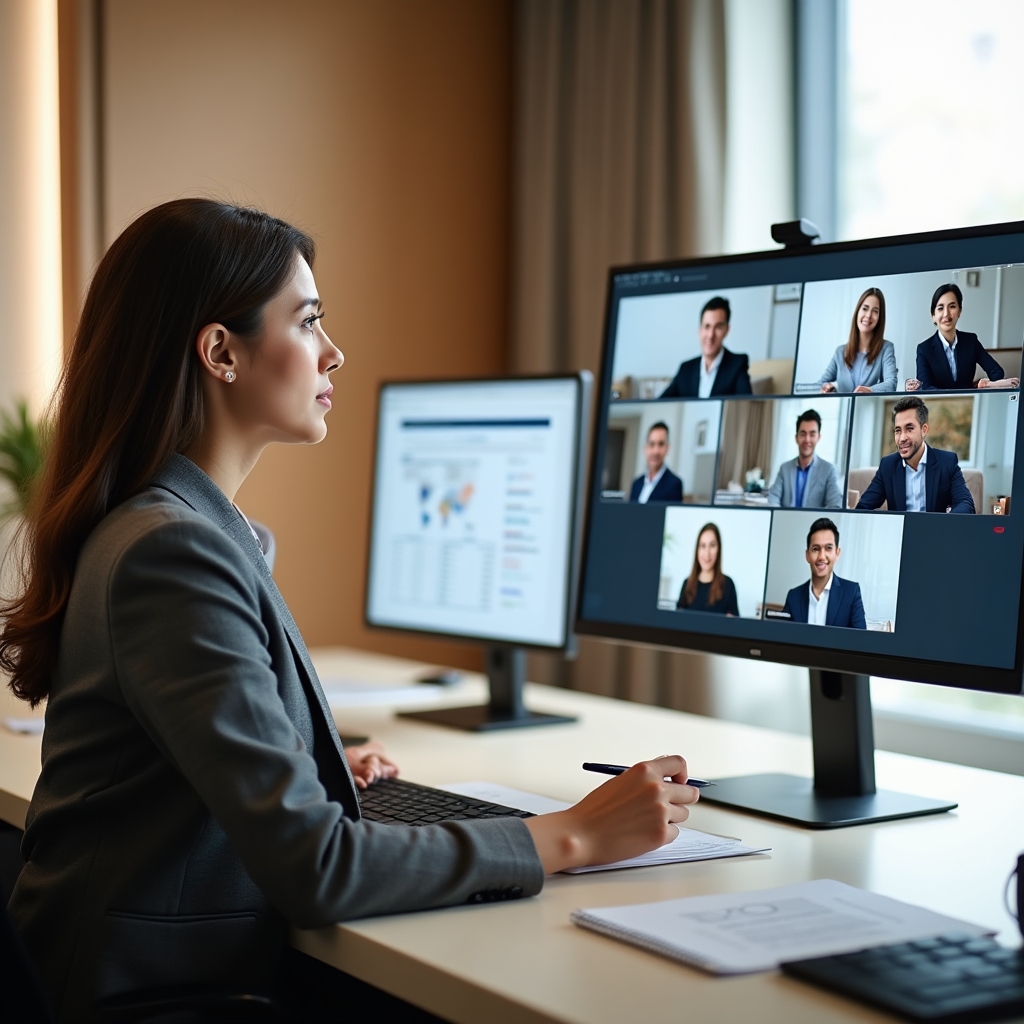 Удалённая команда на видеоконференции